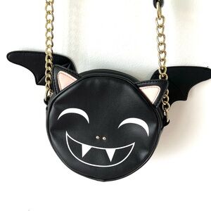 Betsey Johnson Vampz Kitch Canteen Crossbody Black bat